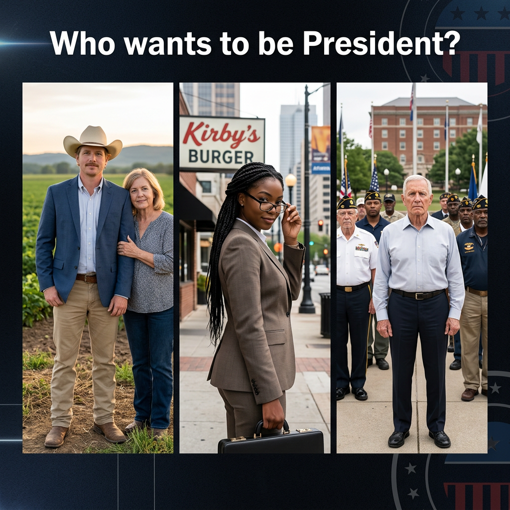 Everyday Americans from all walks of life -- a farming couple, a young professional, a group of veterans